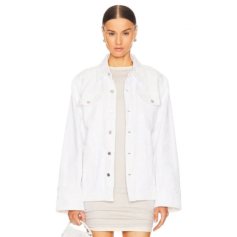 GRLFRND White rip Jessie Body Drill Shirt Jacket oversized NWT Size S $375msrp